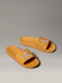 Calvin Klein Konturierte Logo-Slippers aus Canvas^Herren Slippers & Flip Flops