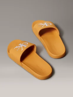 Calvin Klein Konturierte Logo-Slippers aus Canvas^Herren Slippers & Flip Flops