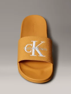 Calvin Klein Konturierte Logo-Slippers aus Canvas^Herren Slippers & Flip Flops