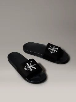 Calvin Klein Konturierte Logo-Slippers aus Canvas^Herren Slippers & Flip Flops