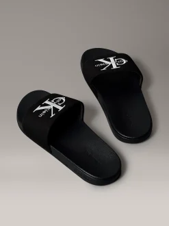 Calvin Klein Konturierte Logo-Slippers aus Canvas^Herren Slippers & Flip Flops