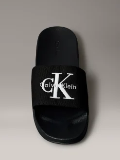 Calvin Klein Konturierte Logo-Slippers aus Canvas^Herren Slippers & Flip Flops