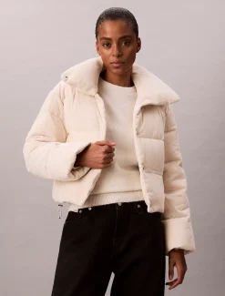 Calvin Klein Kordsamt-Daunen-Steppjacke^Damen Stepp Jacken|JackenFrisch Eingetroffen