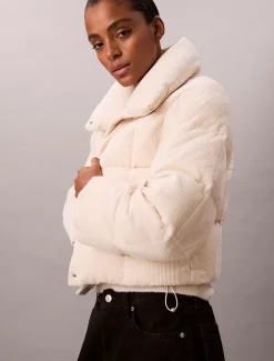 Calvin Klein Kordsamt-Daunen-Steppjacke^Damen Stepp Jacken|JackenFrisch Eingetroffen