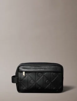 Calvin Klein Kulturbeutel mit durchgehender Emblem-Logo-Prägung^Herren Geldbörsen & Kartenetuis