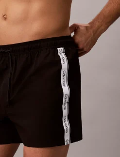 Calvin Klein Kurze Badeshorts mit Kordelzug - Logo Tape^Herren BademodeFrisch Eingetroffen