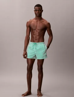 Calvin Klein Kurze Badeshorts mit Kordelzug – CK Monogram^Herren BademodeFrisch Eingetroffen