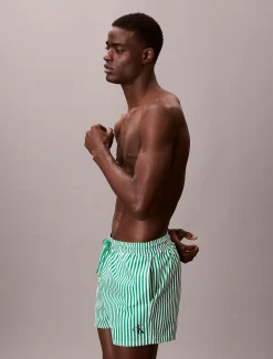 Calvin Klein Kurze Badeshorts mit Kordelzug – CK Monogram^Herren BademodeFrisch Eingetroffen