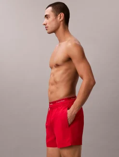 Calvin Klein Kurze Badeshorts mit Kordelzug – CK Essentials^Herren BademodeFrisch Eingetroffen