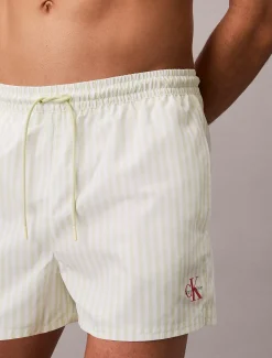Calvin Klein Kurze Badeshorts mit Kordelzug – CK Monogram^Herren BademodeFrisch Eingetroffen