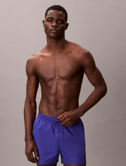 Calvin Klein Kurze Badeshorts mit Kordelzug – CK Monogram^Herren BademodeFrisch Eingetroffen