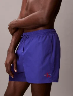 Calvin Klein Kurze Badeshorts mit Kordelzug – CK Monogram^Herren BademodeFrisch Eingetroffen