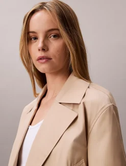 Calvin Klein Kurze Trench-Jacke aus Baumwoll-Twill^Damen Mäntel|JackenFrisch Eingetroffen
