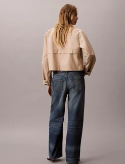 Calvin Klein Kurze Trench-Jacke aus Baumwoll-Twill^Damen Mäntel|JackenFrisch Eingetroffen