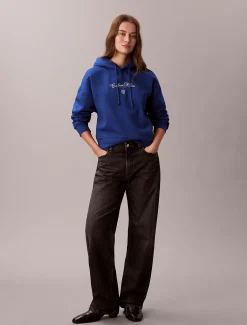 Calvin Klein Kurzer Fleece-Hoodie mit Logo-Schriftzug^Damen Sweatshirts & Hoodies