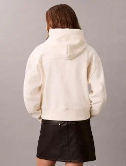 Calvin Klein Kurzer Fleece-Hoodie mit Logo-Schriftzug^Damen Sweatshirts & Hoodies