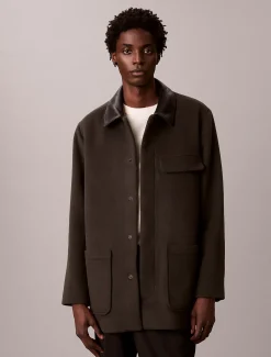 Calvin Klein Kurzmantel aus Melton-Wollgemisch^Herren Mäntel