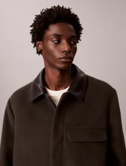 Calvin Klein Kurzmantel aus Melton-Wollgemisch^Herren Mäntel