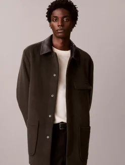 Calvin Klein Kurzmantel aus Melton-Wollgemisch^Herren Mäntel