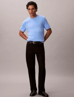 Calvin Klein Kurzärmeliger Pullover aus Pima-Baumwolle^Herren Strickdesigns