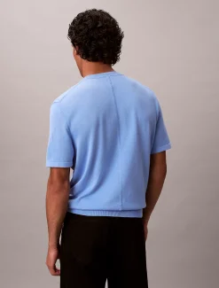 Calvin Klein Kurzärmeliger Pullover aus Pima-Baumwolle^Herren Strickdesigns