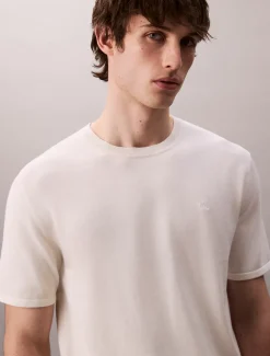 Calvin Klein Kurzärmeliger Pullover aus Pima-Baumwolle^Herren Strickdesigns
