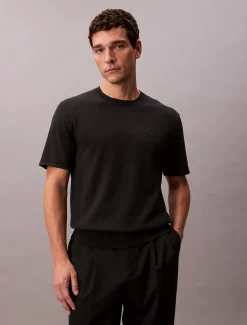 Calvin Klein Kurzärmeliger Pullover aus Pima-Baumwolle^Herren Strickdesigns