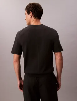 Calvin Klein Kurzärmeliger Pullover aus Pima-Baumwolle^Herren Strickdesigns