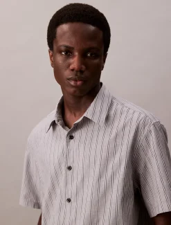 Calvin Klein Kurzärmeliges gestreiftes Hemd mit Struktur^Herren Hemden & Poloshirts