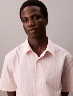 Calvin Klein Kurzärmeliges gestreiftes Hemd mit Struktur^Herren Hemden & Poloshirts