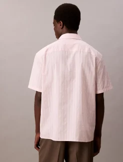 Calvin Klein Kurzärmeliges gestreiftes Hemd mit Struktur^Herren Hemden & Poloshirts
