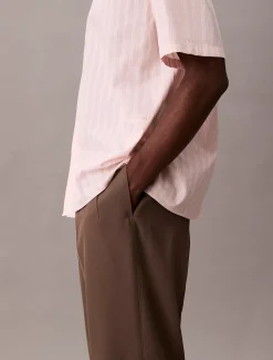 Calvin Klein Kurzärmeliges gestreiftes Hemd mit Struktur^Herren Hemden & Poloshirts