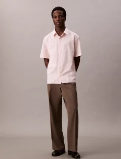 Calvin Klein Kurzärmeliges gestreiftes Hemd mit Struktur^Herren Hemden & Poloshirts