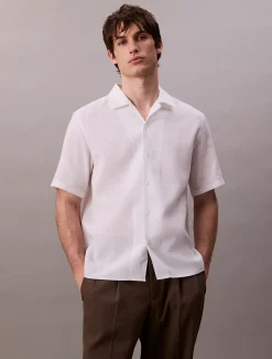 Calvin Klein Kurzärmeliges Hemd aus Leinen^Herren Hemden & Poloshirts