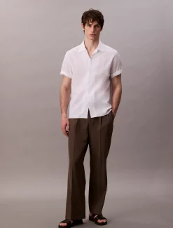 Calvin Klein Kurzärmeliges Hemd aus Leinen^Herren Hemden & Poloshirts