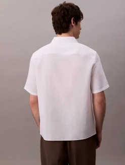 Calvin Klein Kurzärmeliges Hemd aus Leinen^Herren Hemden & Poloshirts
