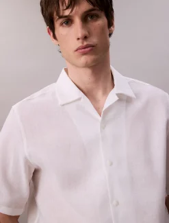 Calvin Klein Kurzärmeliges Hemd aus Leinen^Herren Hemden & Poloshirts