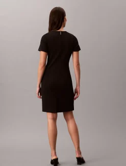 Calvin Klein Kurzärmeliges Krepp-Kleid mit Stretchanteil^Damen Kleider & Röcke