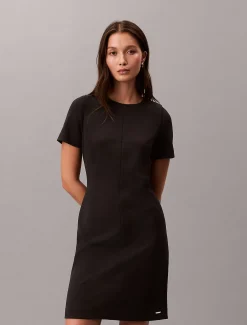 Calvin Klein Kurzärmeliges Krepp-Kleid mit Stretchanteil^Damen Kleider & Röcke