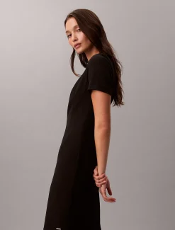 Calvin Klein Kurzärmeliges Krepp-Kleid mit Stretchanteil^Damen Kleider & Röcke