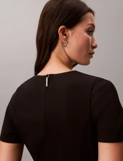 Calvin Klein Kurzärmeliges Krepp-Kleid mit Stretchanteil^Damen Kleider & Röcke