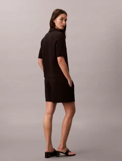 Calvin Klein Kurzärmeliges Polo-Top mit Reißverschluss^Damen Hemden & Blusen|Sweatshirts & Hoodies