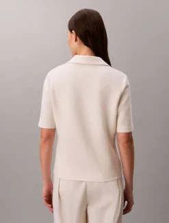 Calvin Klein Kurzärmeliges Polo-Top mit Reißverschluss^Damen Hemden & Blusen|Sweatshirts & Hoodies