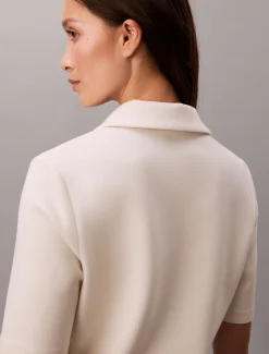 Calvin Klein Kurzärmeliges Polo-Top mit Reißverschluss^Damen Hemden & Blusen|Sweatshirts & Hoodies