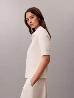 Calvin Klein Kurzärmeliges Polo-Top mit Reißverschluss^Damen Hemden & Blusen|Sweatshirts & Hoodies