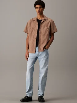 Calvin Klein Kurzärmliges Baumwoll-Popeline-Hemd^Herren Hemden & Poloshirts