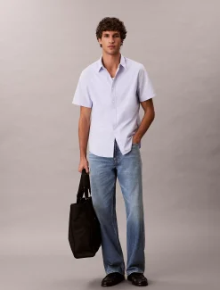 Calvin Klein Kurzärmliges Hemd aus Oxford-Baumwolle^Herren Hemden & Poloshirts