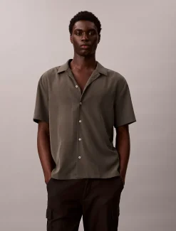 Calvin Klein Kurzärmliges Hemd aus weichem Modal^Herren Hemden & Poloshirts