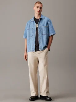 Calvin Klein Kurzärmliges lässiges Denim-Hemd^Herren Hemden & Poloshirts