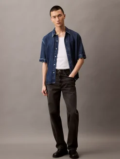 Calvin Klein Kurzärmliges Lyocell-Denim-Hemd^Herren Hemden & Poloshirts